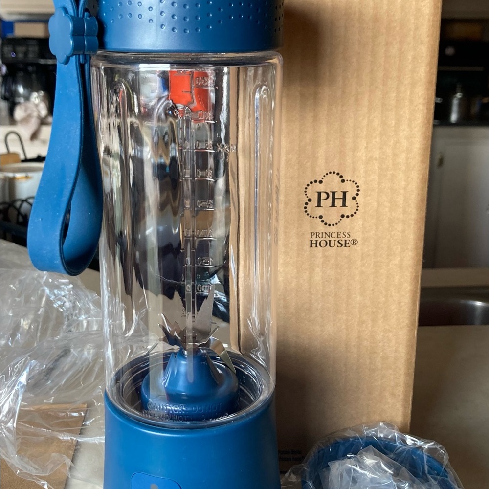 Princess House Blue and Clear Blender Bottle